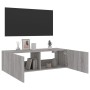 Wall-mounted TV cabinet with LED lights Sonoma gray 100x35x31 cm by , TV Furniture - Ref: Foro24-837300, Price: 58,60 €, Disc...