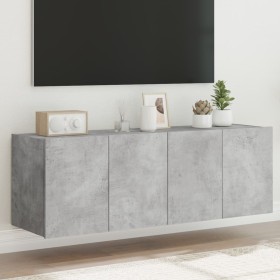 TV wall furniture LED lights 2 pcs concrete gray 60x35x41 cm by , TV Furniture - Ref: Foro24-837309, Price: 86,45 €, Discount: %