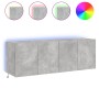 TV wall furniture LED lights 2 pcs concrete gray 60x35x41 cm by , TV Furniture - Ref: Foro24-837309, Price: 86,45 €, Discount: %