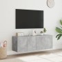 TV wall furniture LED lights 2 pcs concrete gray 60x35x41 cm by , TV Furniture - Ref: Foro24-837309, Price: 86,45 €, Discount: %