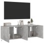 TV wall furniture LED lights 2 pcs concrete gray 60x35x41 cm by , TV Furniture - Ref: Foro24-837309, Price: 86,45 €, Discount: %