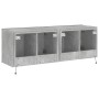 TV wall furniture LED lights 2 pcs concrete gray 60x35x41 cm by , TV Furniture - Ref: Foro24-837309, Price: 86,45 €, Discount: %