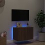 Mueble de TV de pared con luces LED marrón roble 60x35x41 cm de , Muebles TV - Ref: Foro24-837314, Precio: 50,14 €, Descuento: %