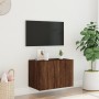 Mueble de TV de pared con luces LED marrón roble 60x35x41 cm de , Muebles TV - Ref: Foro24-837314, Precio: 50,14 €, Descuento: %