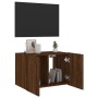 Mueble de TV de pared con luces LED marrón roble 60x35x41 cm de , Muebles TV - Ref: Foro24-837314, Precio: 50,14 €, Descuento: %