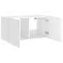 Wall TV cabinet with LED lights white 80x35x41 cm by , TV Furniture - Ref: Foro24-837316, Price: 57,68 €, Discount: %