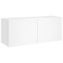 Wall-mounted TV cabinet with LED lights white 100x35x41 cm by , TV Furniture - Ref: Foro24-837323, Price: 68,35 €, Discount: %