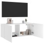 Wall-mounted TV cabinet with LED lights white 100x35x41 cm by , TV Furniture - Ref: Foro24-837323, Price: 68,35 €, Discount: %