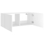 Wall-mounted TV cabinet with LED lights white 100x35x41 cm by , TV Furniture - Ref: Foro24-837323, Price: 68,35 €, Discount: %