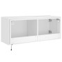 Wall-mounted TV cabinet with LED lights white 100x35x41 cm by , TV Furniture - Ref: Foro24-837323, Price: 68,35 €, Discount: %