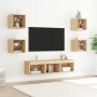 Muebles TV pared con LED 7 pzas madera ingeniería roble Sonoma de , Muebles TV - Ref: Foro24-3216585, Precio: 160,54 €, Descu...