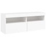 Wall-mounted TV cabinet with LED lights white 100x30x40 cm by , TV Furniture - Ref: Foro24-837211, Price: 68,04 €, Discount: %