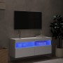 Wall-mounted TV cabinet with LED lights white 100x30x40 cm by , TV Furniture - Ref: Foro24-837211, Price: 68,04 €, Discount: %