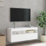 Wall-mounted TV cabinet with LED lights white 100x30x40 cm by , TV Furniture - Ref: Foro24-837211, Price: 68,04 €, Discount: %