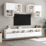 Wall-mounted TV cabinet with LED lights white 100x30x40 cm by , TV Furniture - Ref: Foro24-837211, Price: 68,04 €, Discount: %