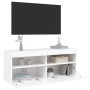 Wall-mounted TV cabinet with LED lights white 100x30x40 cm by , TV Furniture - Ref: Foro24-837211, Price: 68,04 €, Discount: %