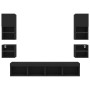 Wall TV cabinets with LED 8 pieces black engineered wood by , TV Furniture - Ref: Foro24-3216591, Price: 214,68 €, Discount: %