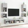 TV wall furniture with LED 8 pieces concrete gray engineered wood by , TV Furniture - Ref: Foro24-3216593, Price: 214,99 €, D...