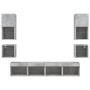 TV wall furniture with LED 8 pieces concrete gray engineered wood by , TV Furniture - Ref: Foro24-3216593, Price: 214,99 €, D...