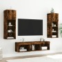 TV wall furniture with LED 5 pieces engineered wood smoked oak by , TV Furniture - Ref: Foro24-3216601, Price: 164,51 €, Disc...