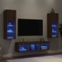 Muebles TV pared con LED 5 pzas madera ingeniería marrón roble de , Muebles TV - Ref: Foro24-3216603, Precio: 166,91 €, Descu...