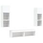 Wall TV cabinets with LED 6 pieces white engineered wood by , TV Furniture - Ref: Foro24-3216615, Price: 180,70 €, Discount: %