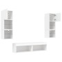 Wall TV cabinets with LED 6 pieces white engineered wood by , TV Furniture - Ref: Foro24-3216615, Price: 180,70 €, Discount: %