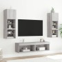 Muebles TV pared con LED 6 pzas madera ingeniería gris Sonoma de , Muebles TV - Ref: Foro24-3216620, Precio: 170,16 €, Descue...