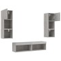 Muebles TV pared con LED 6 pzas madera ingeniería gris Sonoma de , Muebles TV - Ref: Foro24-3216620, Precio: 170,16 €, Descue...