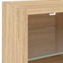 TV wall furniture with LED 6 pieces engineered wood Sonoma oak by , TV Furniture - Ref: Foro24-3216617, Price: 165,73 €, Disc...