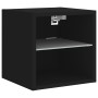 Wall TV cabinets with LED 8 pieces black engineered wood by , TV Furniture - Ref: Foro24-3216634, Price: 199,48 €, Discount: %