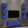 Muebles TV pared con LED 8 pzas madera ingeniería gris hormigón de , Muebles TV - Ref: Foro24-3216636, Precio: 193,96 €, Desc...