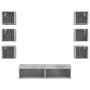 Muebles TV pared con LED 8 pzas madera ingeniería gris hormigón de , Muebles TV - Ref: Foro24-3216636, Precio: 193,96 €, Desc...