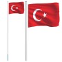 Turkish flagpole and flag, aluminum, 6.23 m by , Flags and windsocks - Ref: Foro24-3147115, Price: 101,99 €, Discount: %