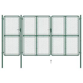 Green steel garden gate 175x395 cm by vidaXL, garden gates - Ref: Foro24-144448, Price: 531,99 €, Discount: %