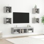 Muebles TV pared con LED 7 pzas madera ingeniería gris hormigón de , Muebles TV - Ref: Foro24-3216586, Precio: 164,02 €, Desc...