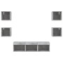 TV wall unit with LED, 7 pieces, engineered wood, gray concrete. by , TV Furniture - Ref: Foro24-3216586, Price: 164,02 €, Di...