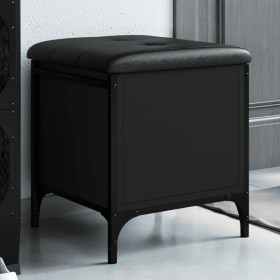 Engineered wood storage bench in black, 42x42x45 cm by , Benches for halls and storage - Ref: Foro24-835132, Price: 52,66 €, ...