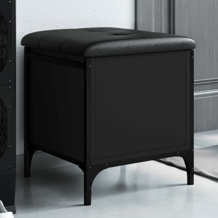 Engineered wood storage bench in black, 42x42x45 cm by , Benches for halls and storage - Ref: Foro24-835132, Price: 53,23 €, ...