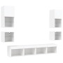 Wall-mounted TV furniture with LED, 8 pieces, engineered wood, white. by , TV Furniture - Ref: Foro24-3216590, Price: 214,18 ...