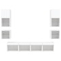 Muebles de TV de pared con LED 8 pzas madera ingeniería blanco de , Muebles TV - Ref: Foro24-3216590, Precio: 213,99 €, Descu...