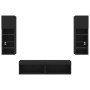 Wall-mounted TV furniture with LED, 6 pieces, engineered wood, black. by , TV Furniture - Ref: Foro24-3216616, Price: 178,99 ...