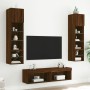 TV wall unit with LED lights, 6 pieces, engineered wood, brown oak. by , TV Furniture - Ref: Foro24-3216628, Price: 190,25 €,...