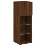 TV wall unit with LED lights, 6 pieces, engineered wood, brown oak. by , TV Furniture - Ref: Foro24-3216628, Price: 190,25 €,...