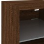 TV wall unit with LED lights, 6 pieces, engineered wood, brown oak. by , TV Furniture - Ref: Foro24-3216628, Price: 190,25 €,...