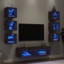 Muebles TV pared con LED 8 pzas madera ingeniería roble ahumado de , Muebles TV - Ref: Foro24-3216637, Precio: 188,19 €, Desc...