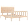 Bed frame with solid wood headboard 140x190 cm by , Beds and slatted bases - Ref: Foro24-3193381, Price: 128,99 €, Discount: %