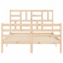 Bed frame with solid wood headboard 140x190 cm by , Beds and slatted bases - Ref: Foro24-3194876, Price: 128,67 €, Discount: %