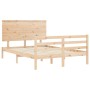 Estructura de cama de matrimonio con cabecero madera maciza de , Camas y somieres - Ref: Foro24-3195196, Precio: 146,12 €, De...