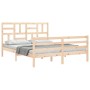 Bed frame with solid wood headboard 160x200 cm by , Beds and slatted bases - Ref: Foro24-3194906, Price: 151,75 €, Discount: %